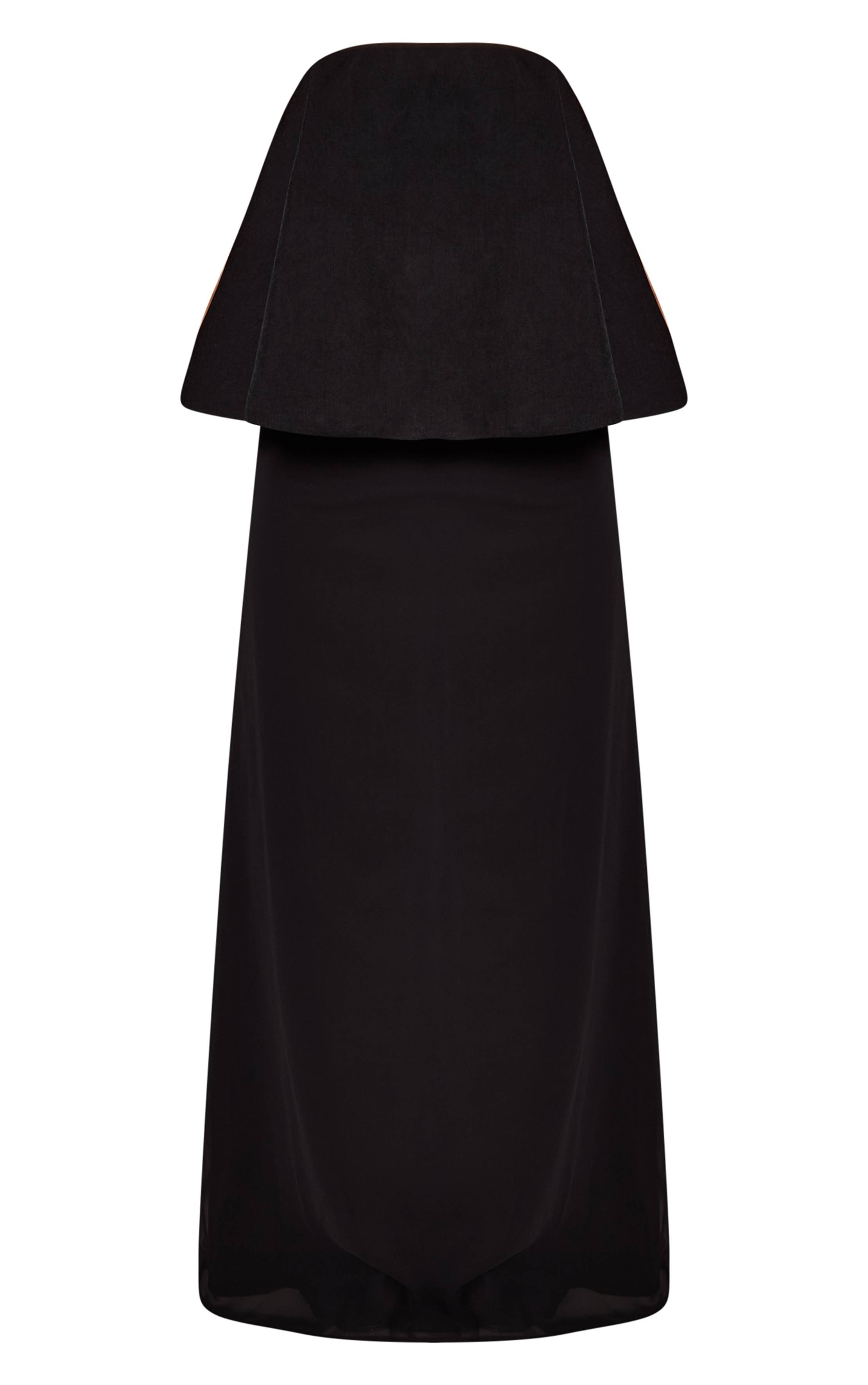Noir Robe Maxi Bandeau À Détail Volant Petite