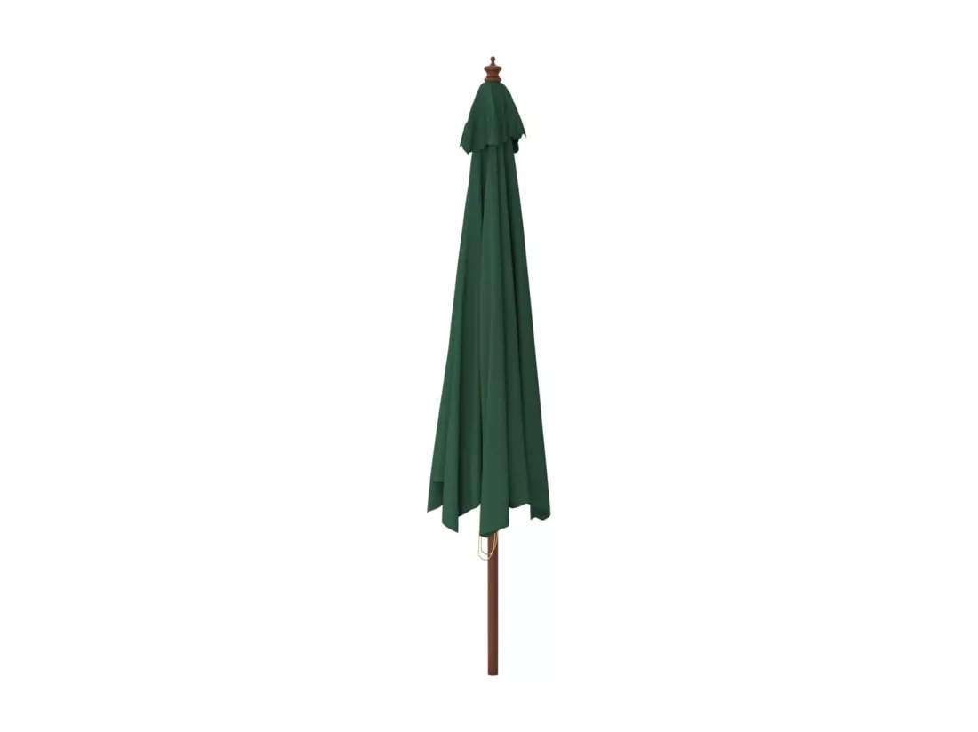 Parasol de jardin avec mât en bois vert 400x273 cm