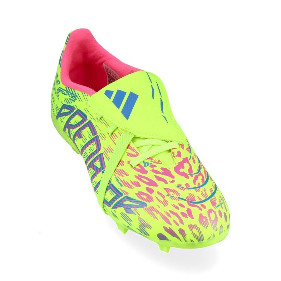 adidas Predator League Fold-over Tongue FG Mystic Victory - Lucid Lemon/Lucid Pink/Blue Fusion Enfant
