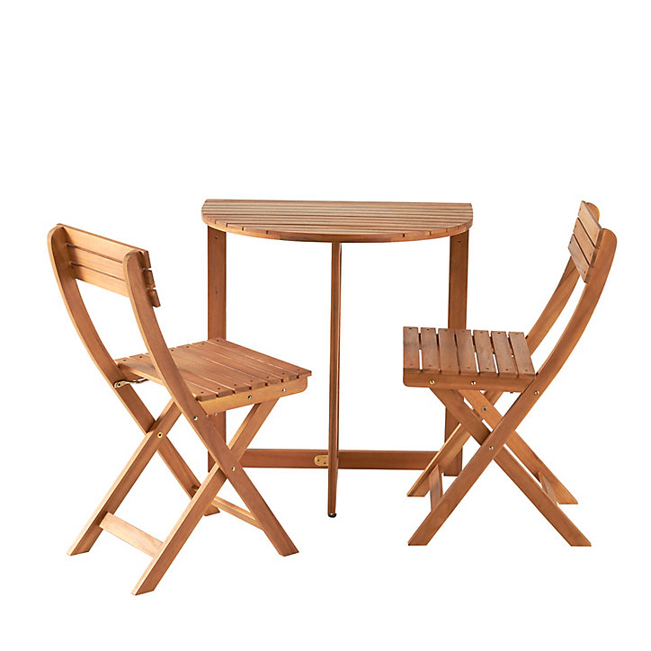 Table de jardin pliante Virginia en bois coloris acacia L.68 x l.48 x H.75 cm