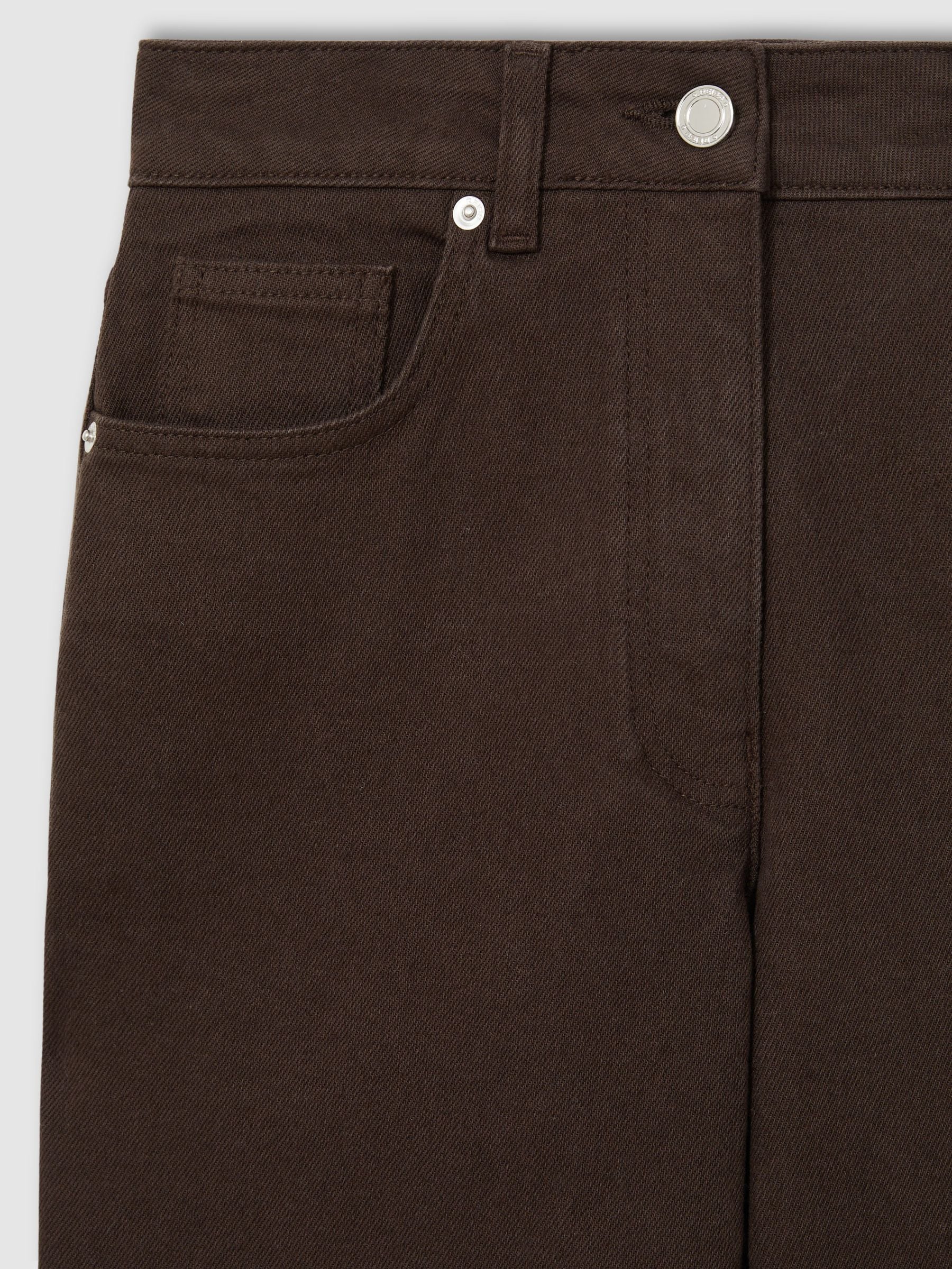 Chocoladebruin - Reiss Selin jeans met rechte pijpen en halfhoge taille