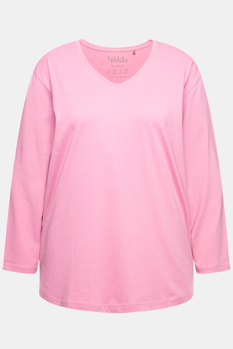 Shirt, V-Ausschnitt, Relaxed, Langarm