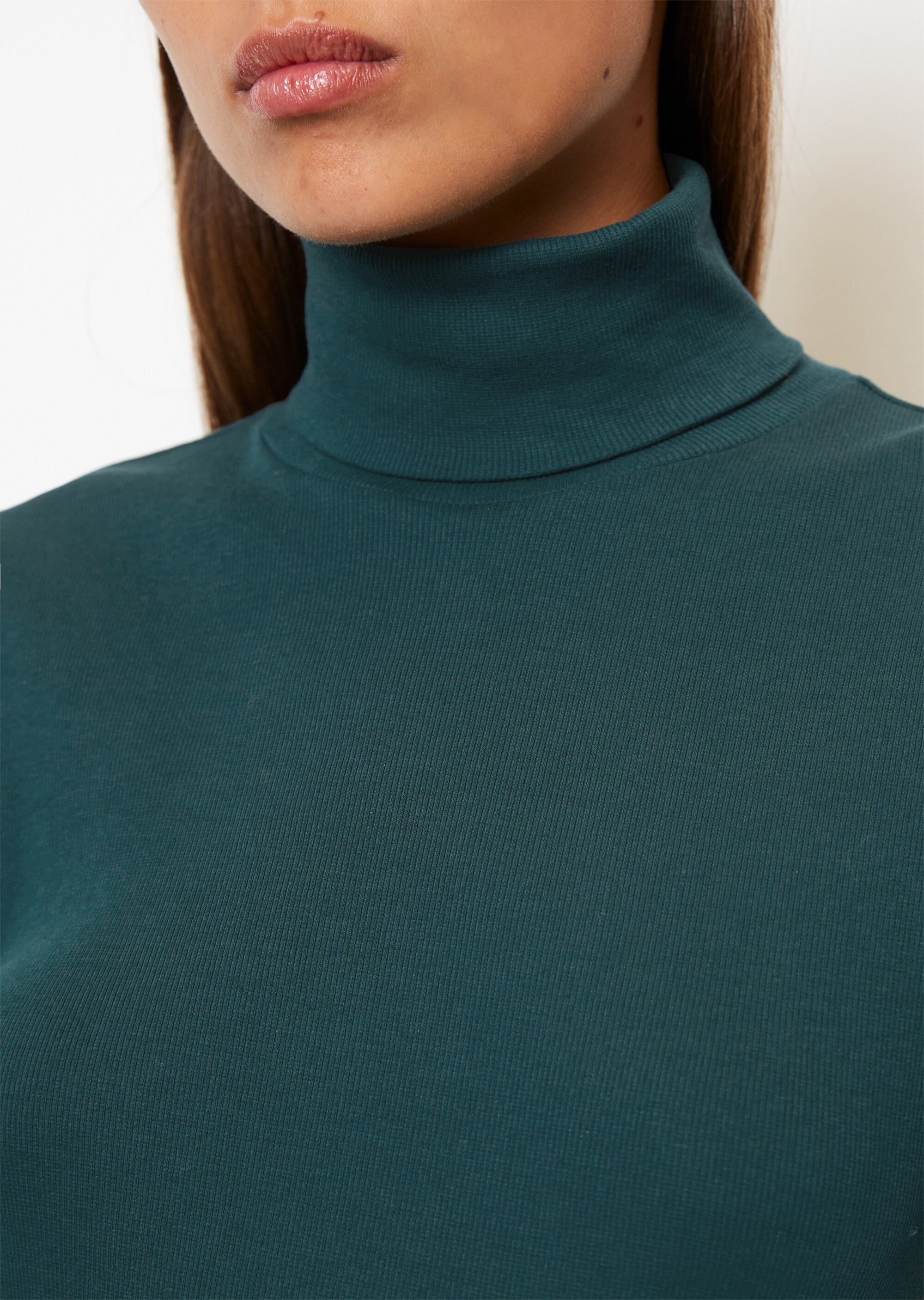 Turtleneck-Longsleeve aus Organic-Cotton-Rib-Jersey