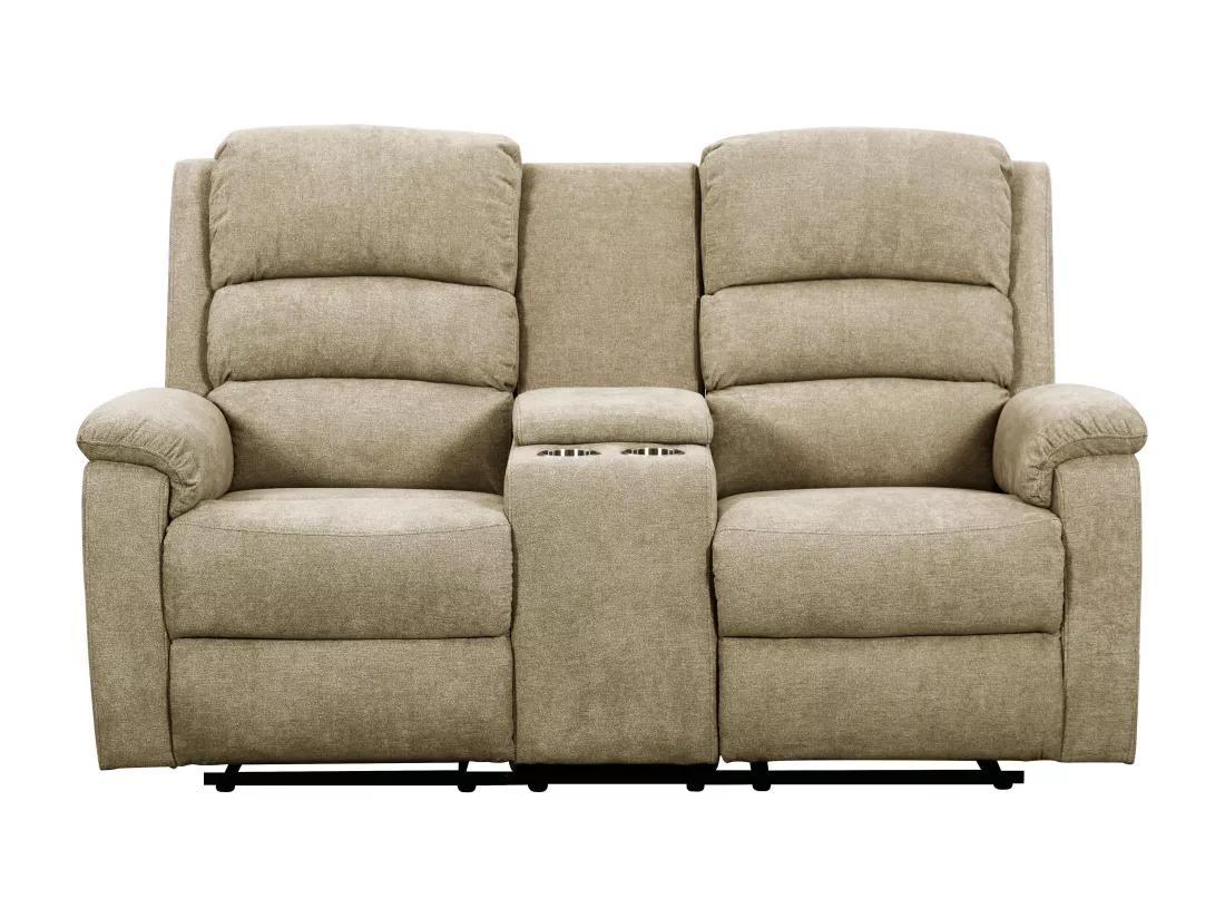 Canapés 3 places 2 places et un fauteuil relax électrique en tissu taupe NEVERS