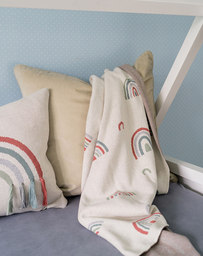 Babydecke REGENBOGEN (80x100) in creme/beige