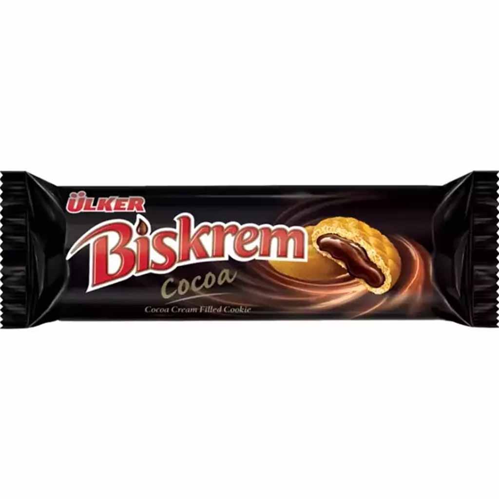 Ülker Biskrem Cocoa Kekse mit Kakapcreme Füllung 100g MHD:26.6.25