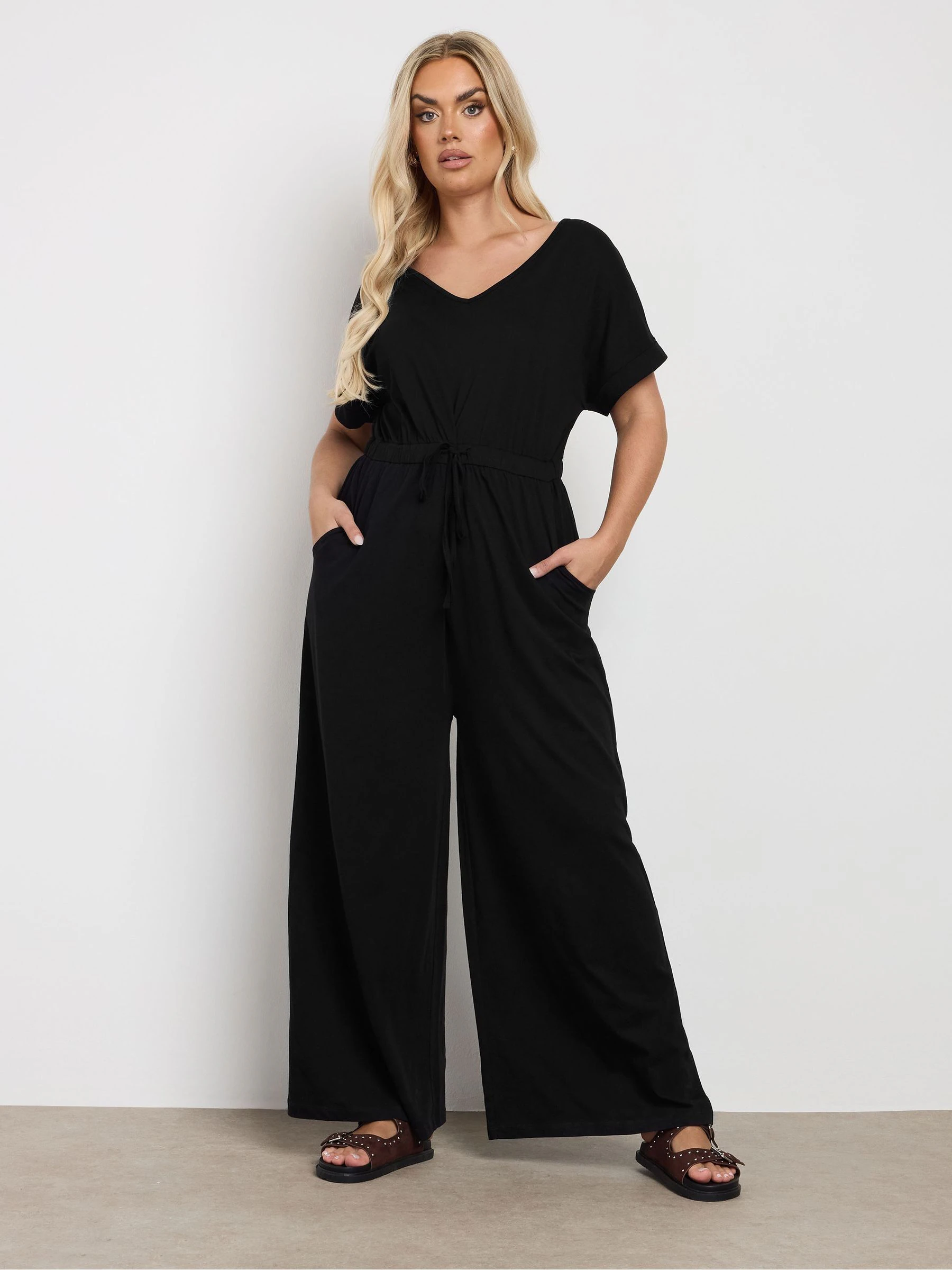 Yours Curve jumpsuit van 100% katoen