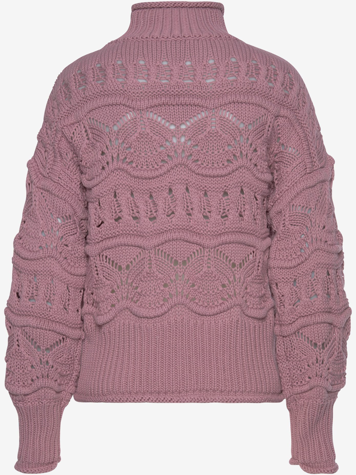 Pull col roulé en tricot ajouré