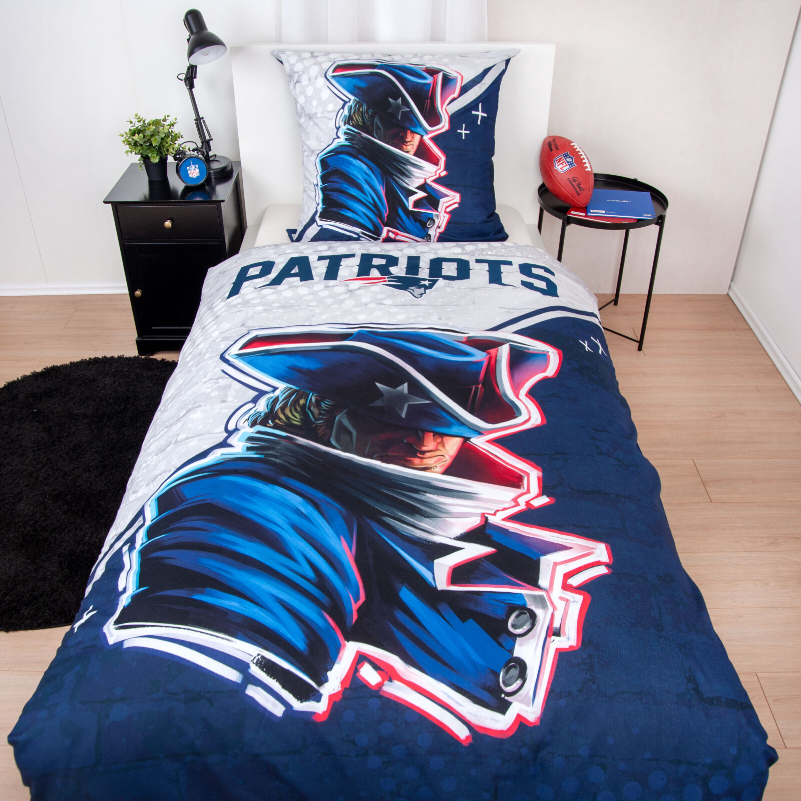 Renforcé-Bettwäsche NFL PATRIOTS - blau-weiß - 135x200 cm