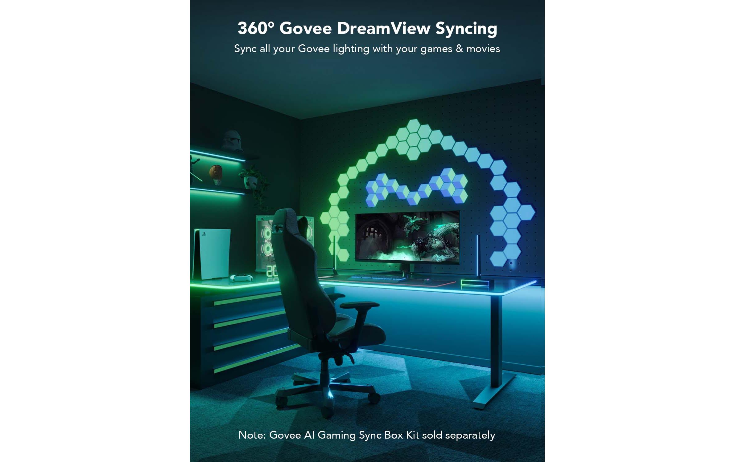 LED Stripe Neon Gaming Table Light, 3 m, RGBIC, Wi-Fi + BTLED Neon Rope Lights for Desks