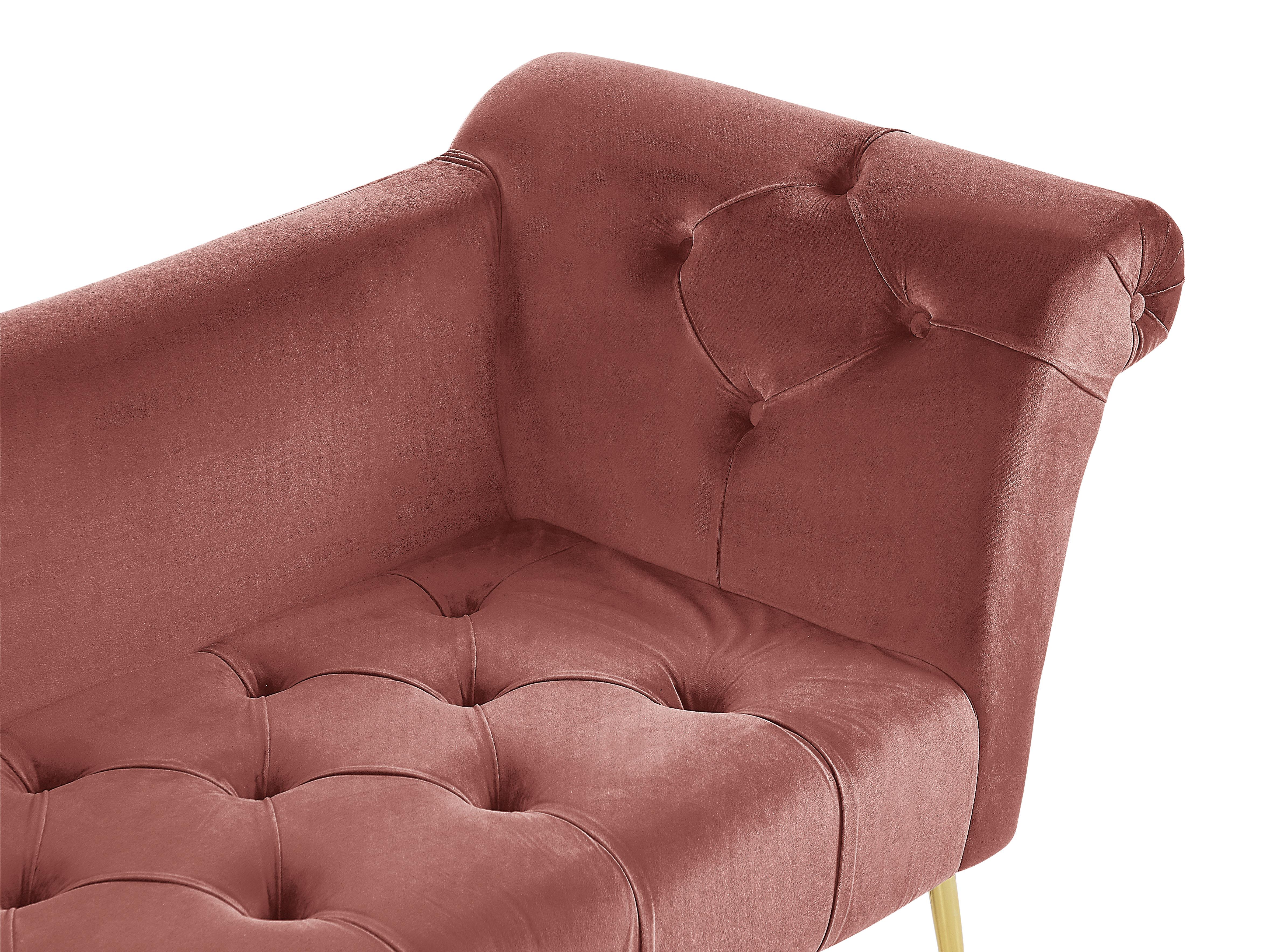 Chaise longue NANTILLY Fluweel Roze