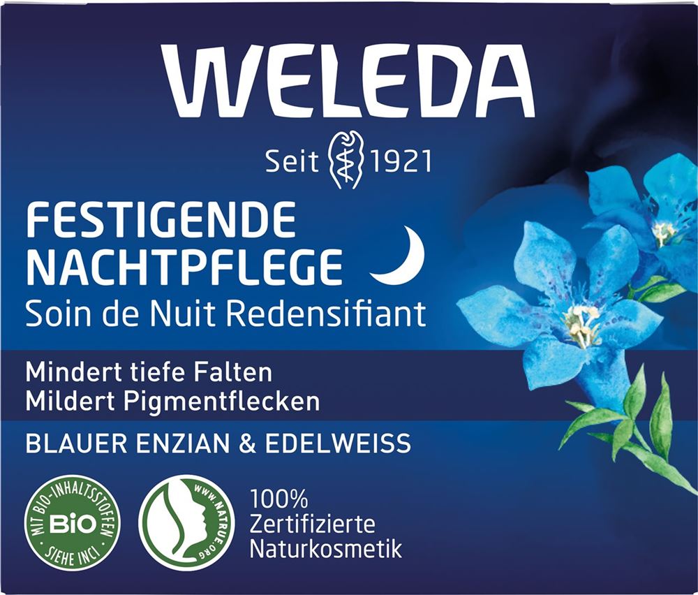 Weleda Nachtpflege festigend<br>40 ml, Topf, blauer Enzian & Edelweiss