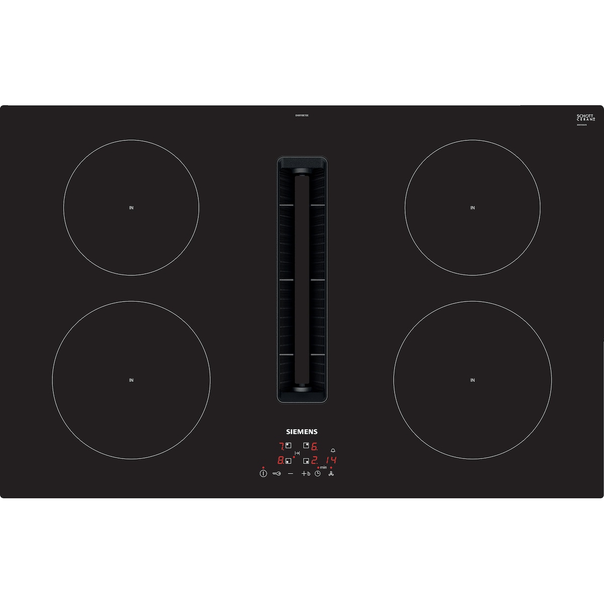 Siemens iQ300 platetopp med ventilator EH811BE15E (sort)