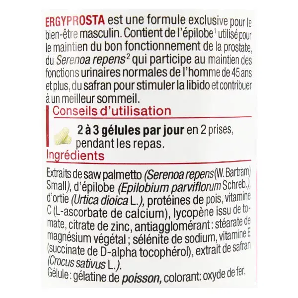 Nutergia Ergyprosta 60 gélules