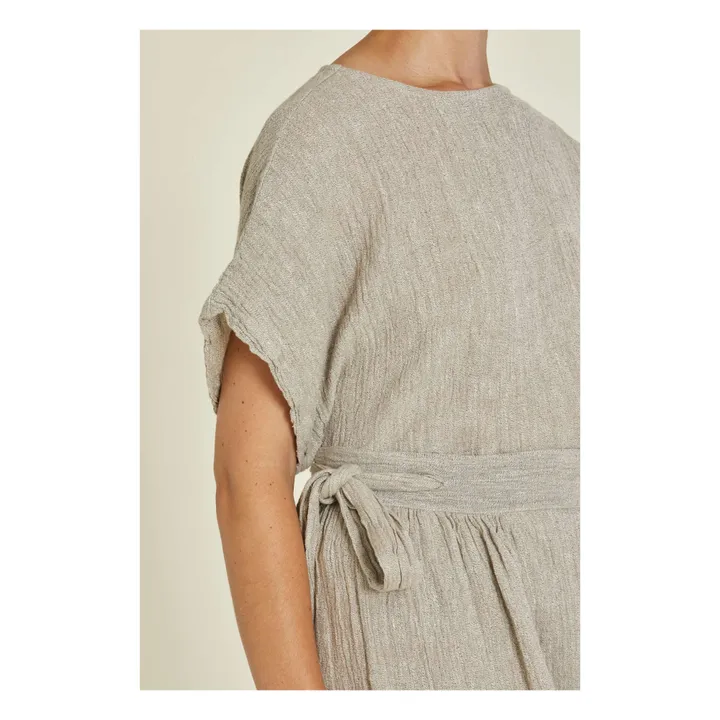 Black Crane Top Basique Lin | Gris clair