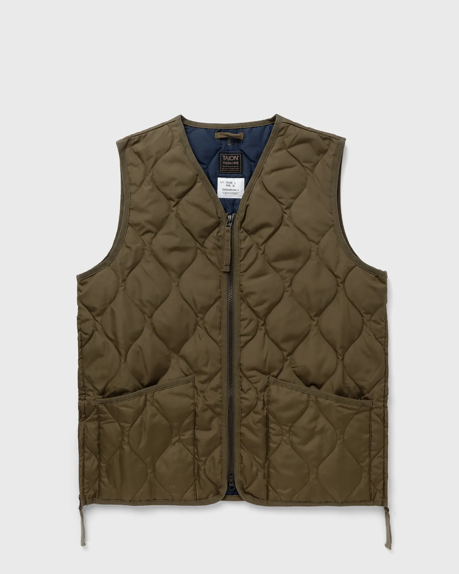 Taion MILITARY ZIP V-NECK DOWN VEST