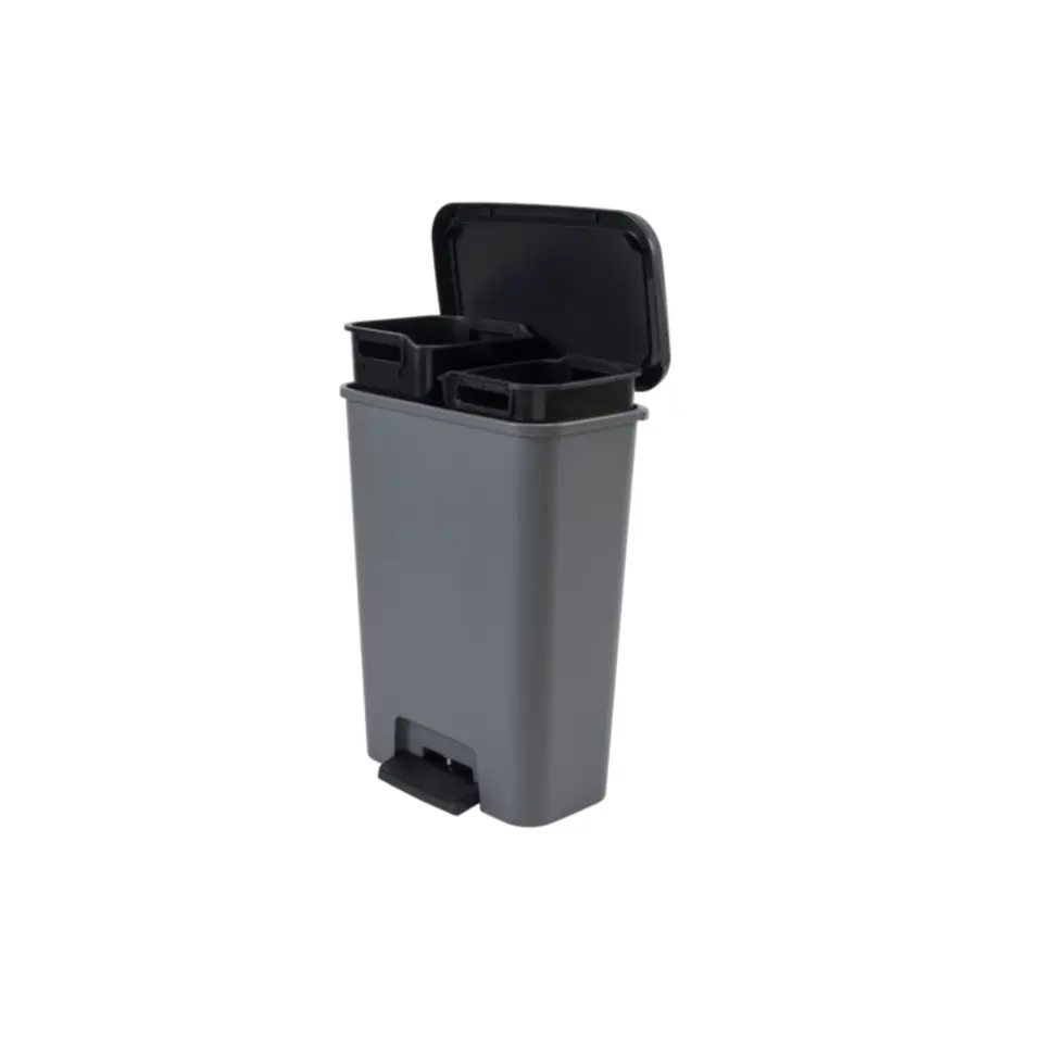 Curver Compatta Duo Prullenbak 23L 23L - Grijs/Zwart