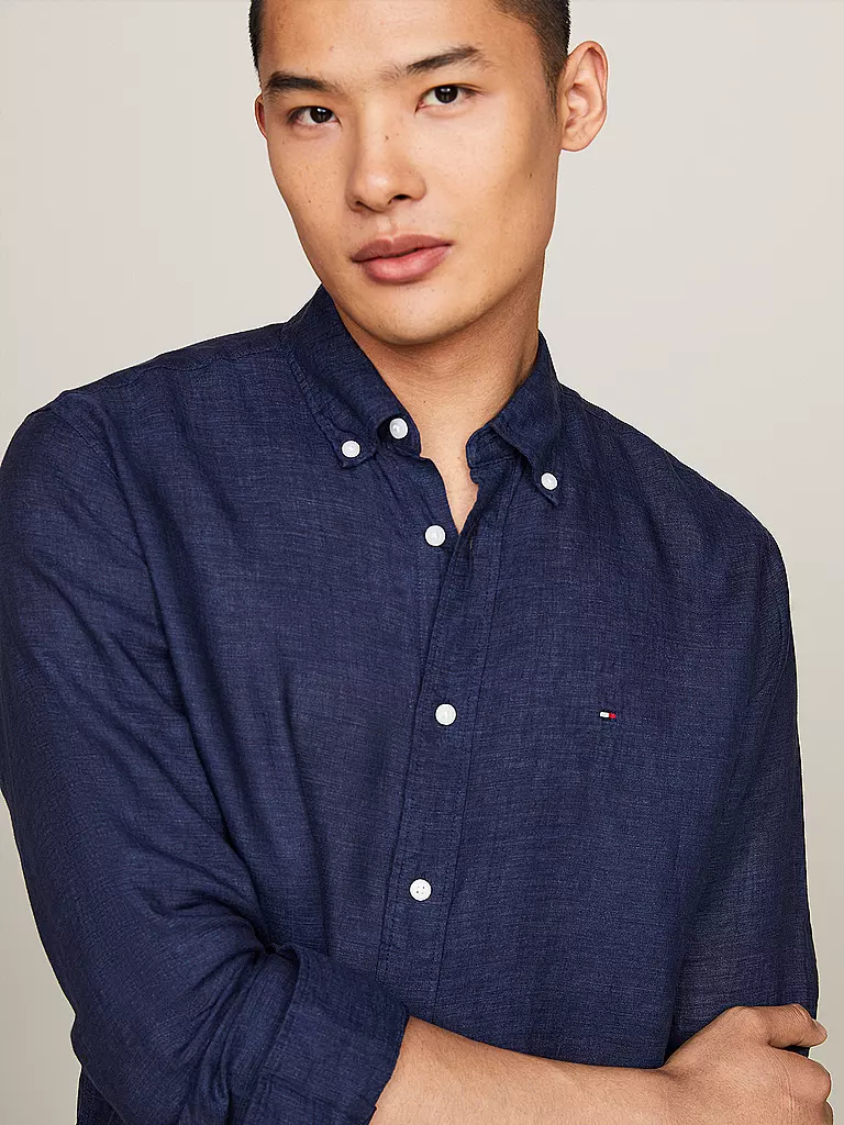 TOMMY HILFIGER Leinenhemd blau