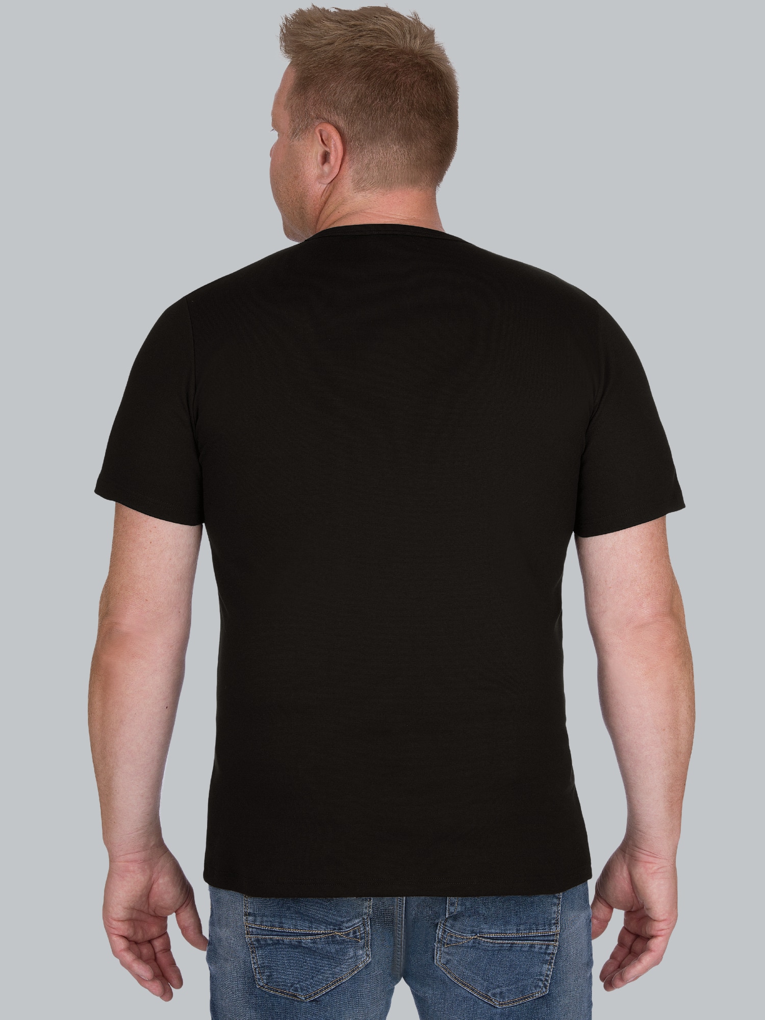 T-Shirt aus Baumwolle/Elastan Schwarz
