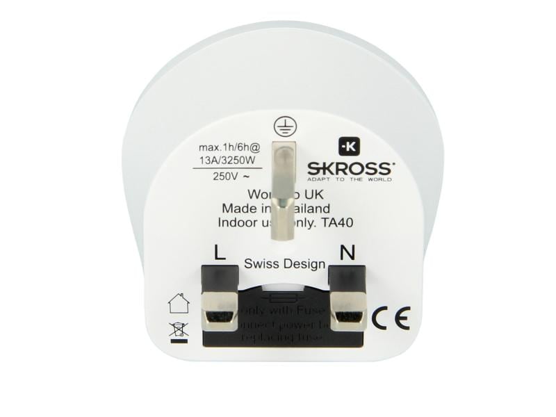 SKROSS Reiseadapter Country World – UK Länderreiseadapter World – Grossbritannien