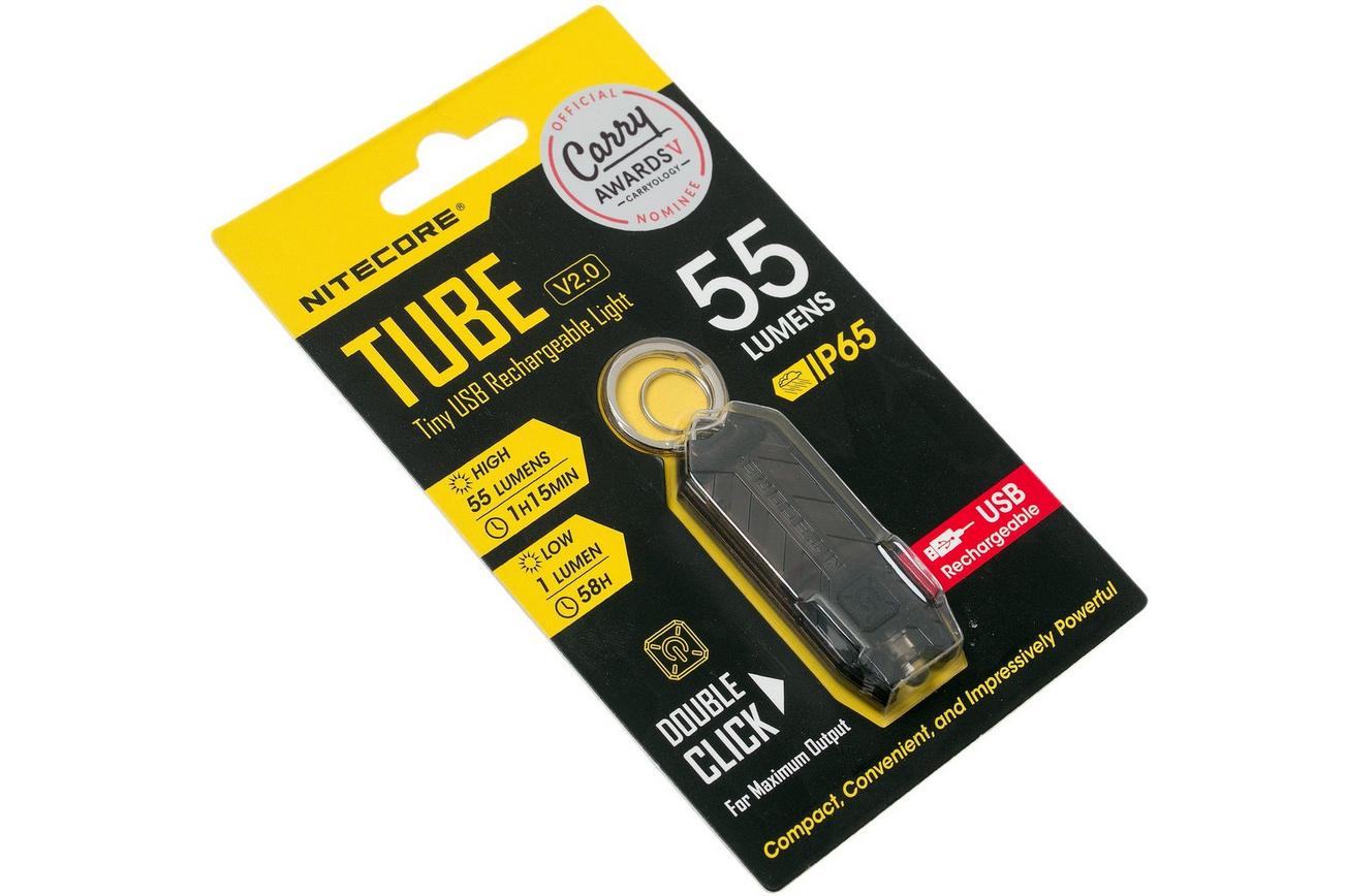 Nitecore Tube V2.0, oplaadbare sleutelhangerzaklamp, zwart