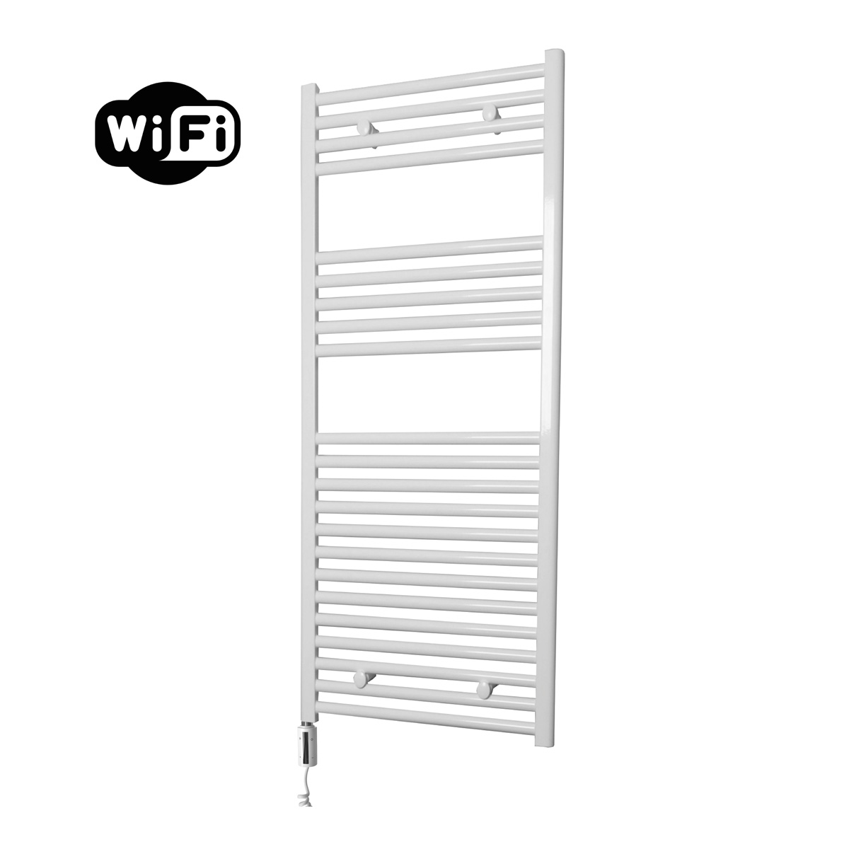 Sanicare elektrische design radiator 60x112cm wit met WiFi en thermostaat links wit