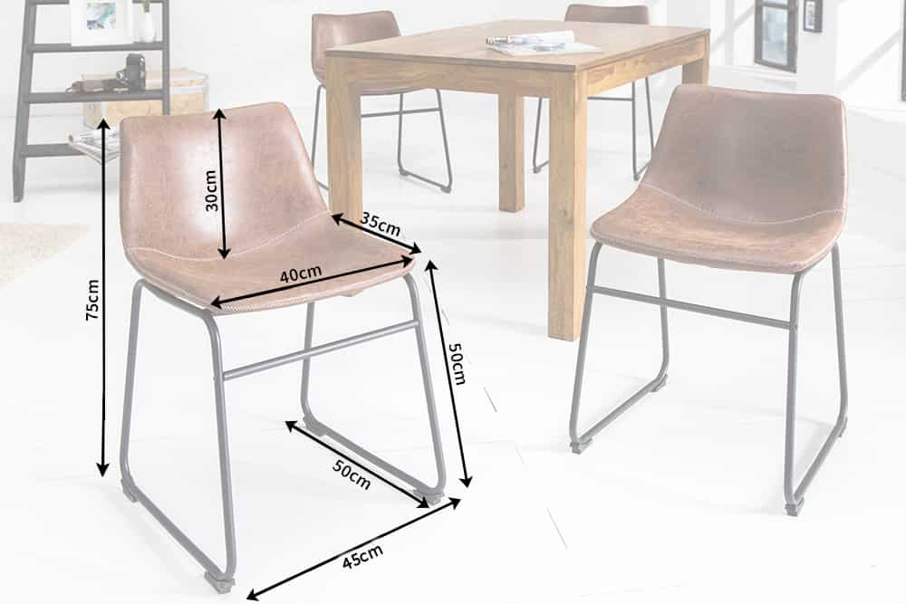 Industrial Design Stuhl DJANGO vintage braun mit Eisengestell