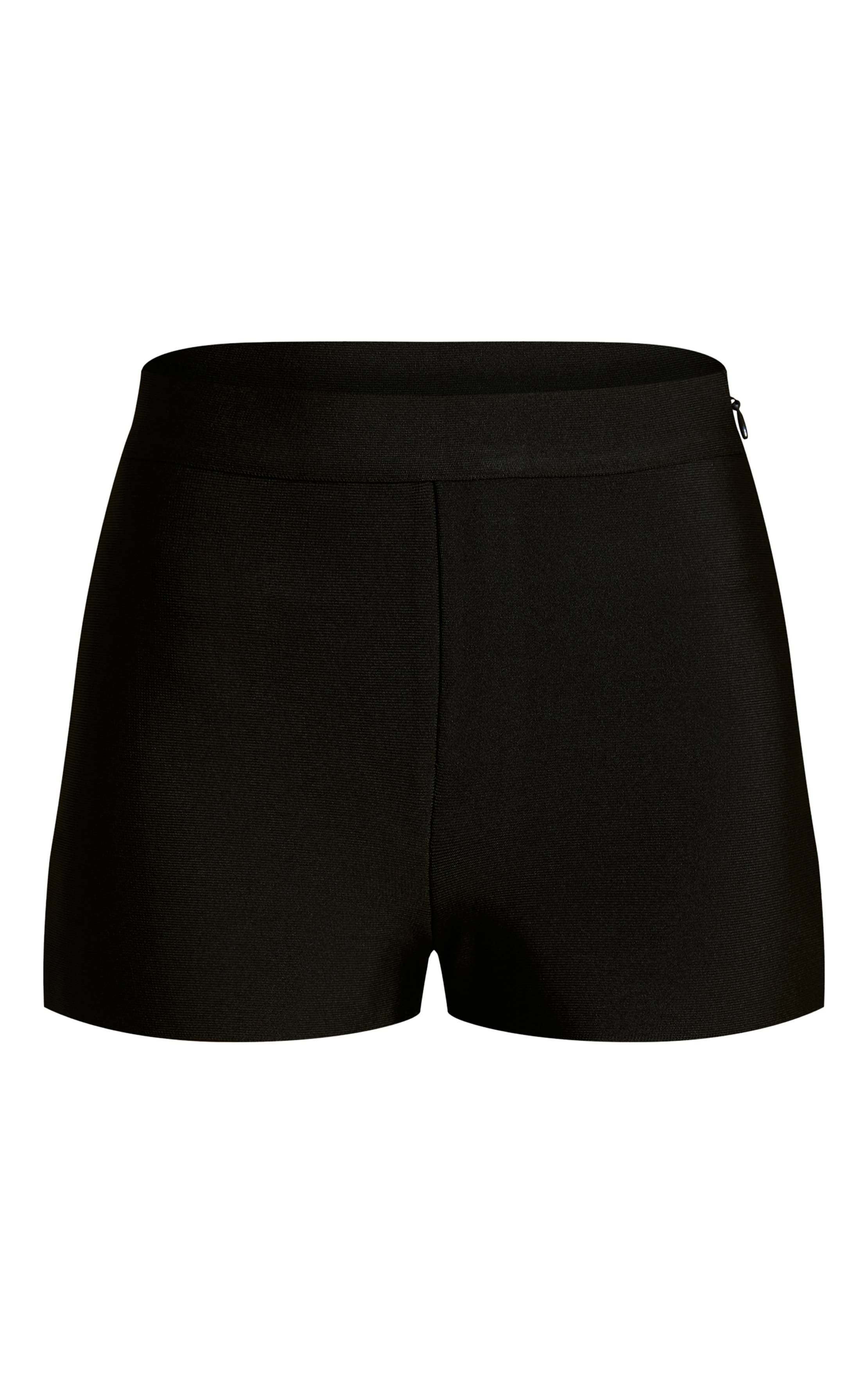 Noir Short Taille Mi-haute Ajusté Style Bandage