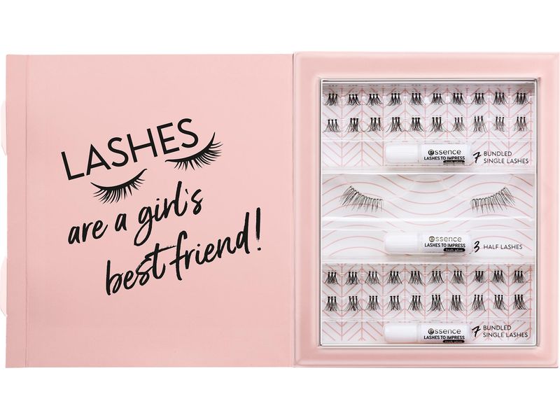 essence Lashes to Impress False Lashes 3 Stück Set mit künstlichen Wimpern für einen beeindruckenden Augenaufschlag