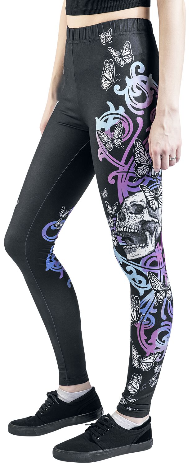 Leggings With Skull And Butterfly Print | Full Volume by EMP Legging
