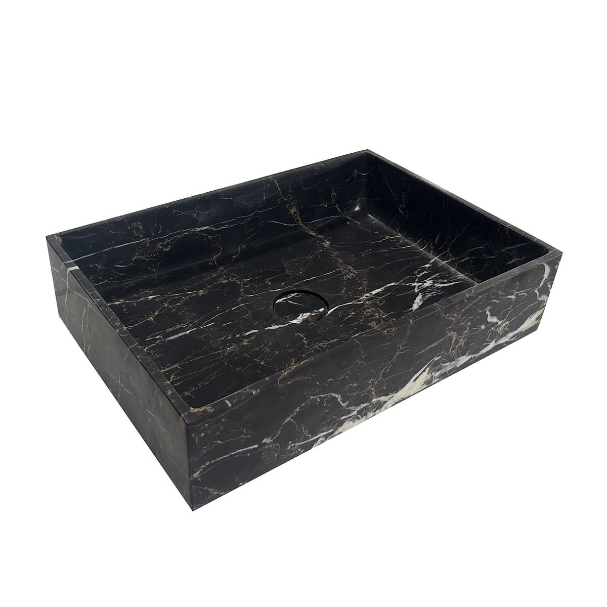 Saniclear Portoro Gold marmer waskom rechthoekig 50x35cm