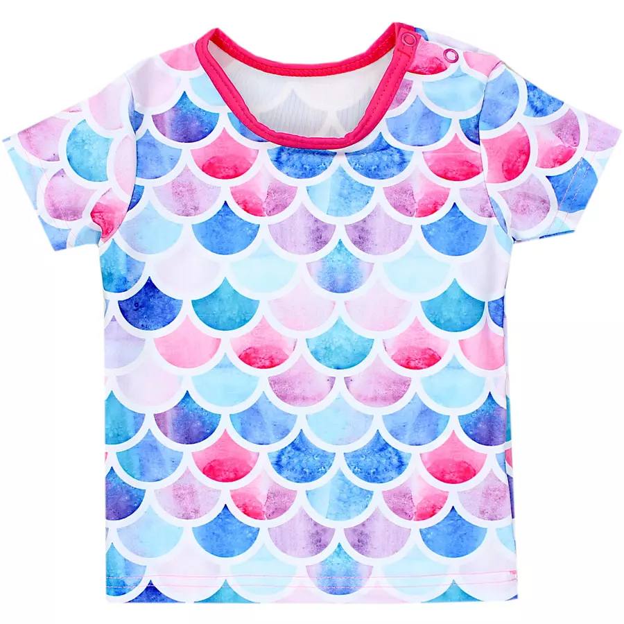 Aquarti Baby Mädchen Zweiteiler Badeanzug Bade-Set Bade T-Shirt Badehose dunkelrosa