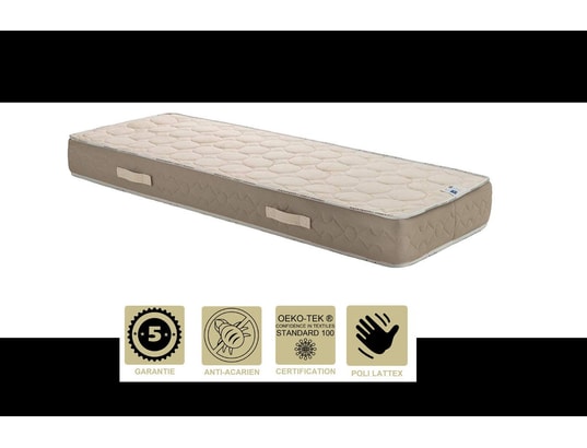 LITERIE JULIEN - Lot de 2 Matelas Latex Naturel 90x200 x 22 cm Ferme + Oreill...