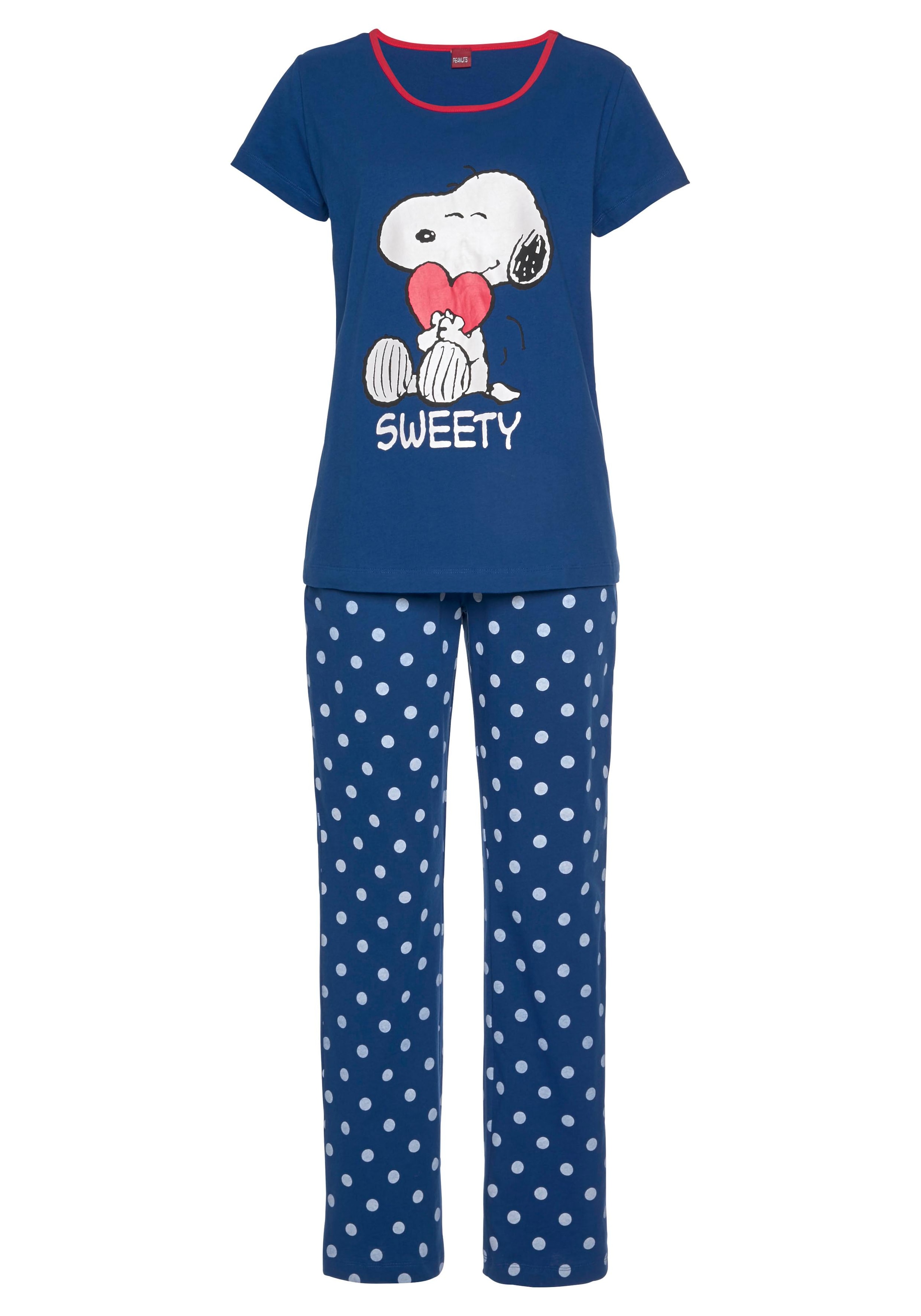 Peanuts Pyjama, 2 Stk. mit Snoopy-Druck und Pünktchen-Hose