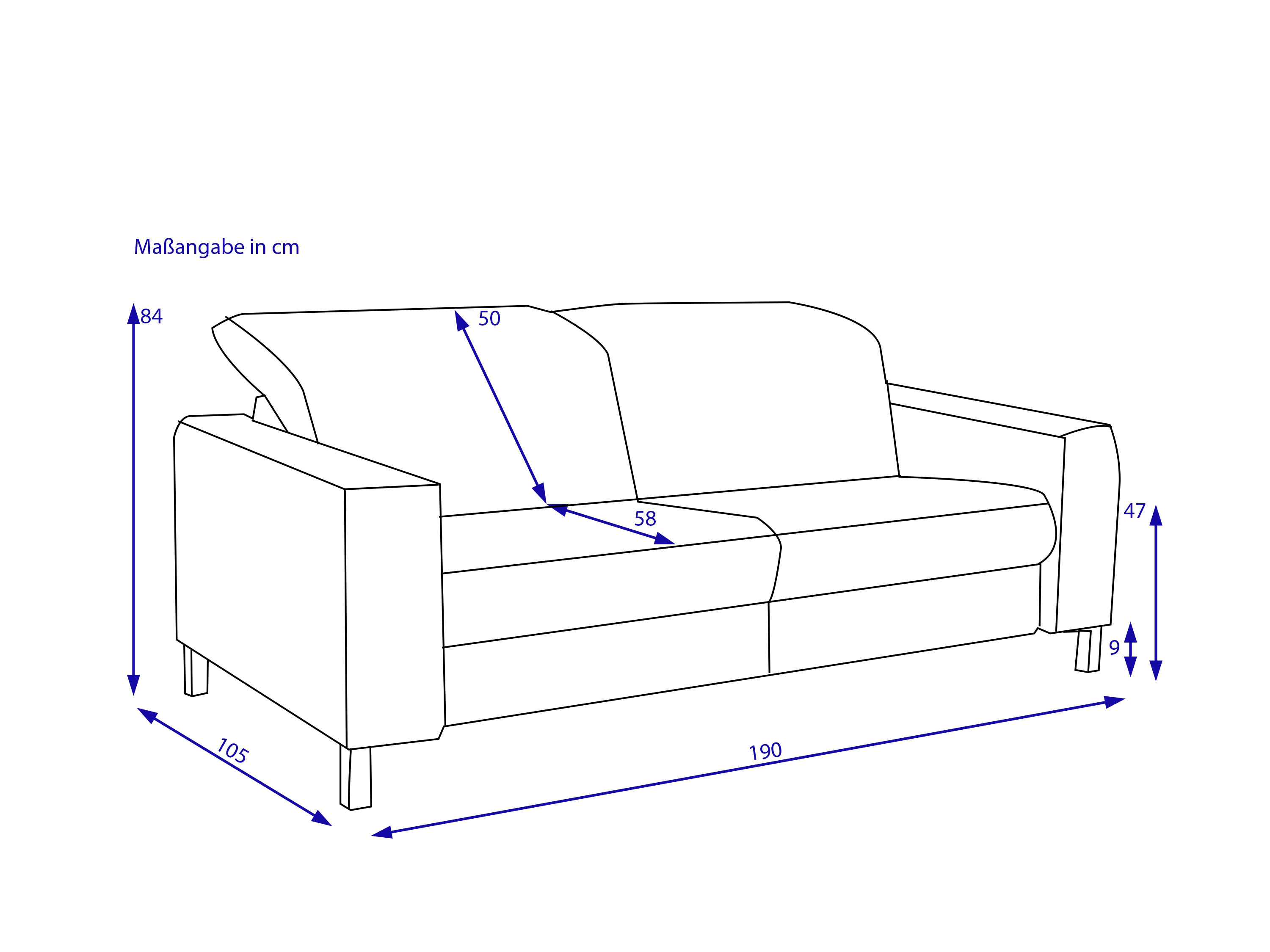 Sofa 3 Sitzer CAMILLA yellow