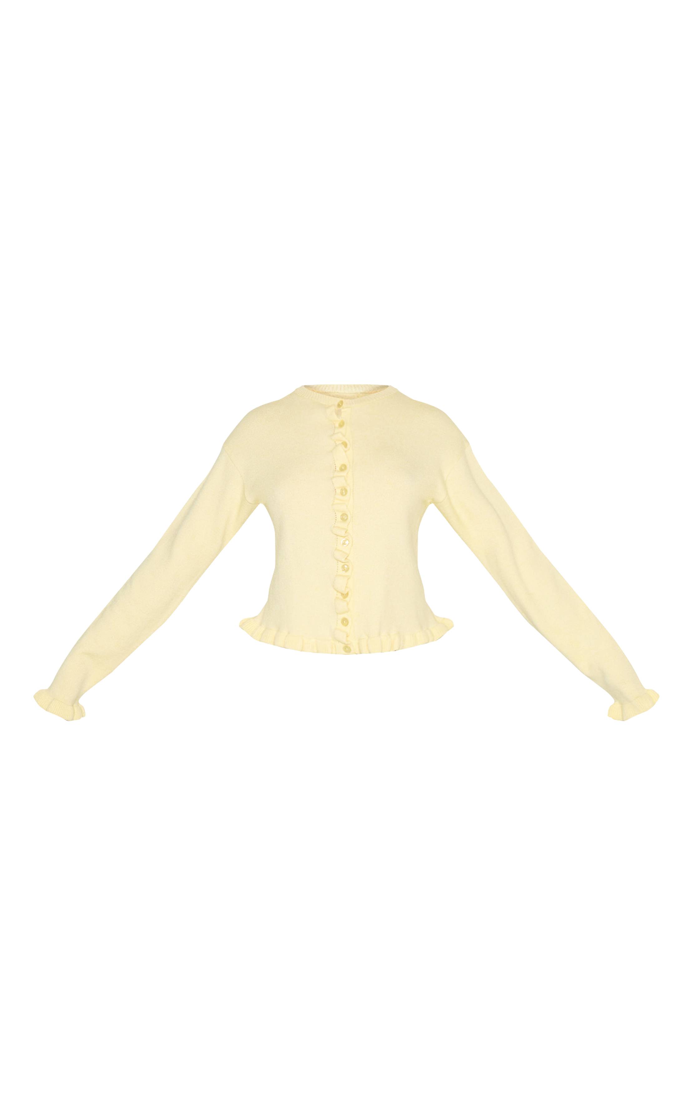 Citron Cardigan En Maille À Volants
