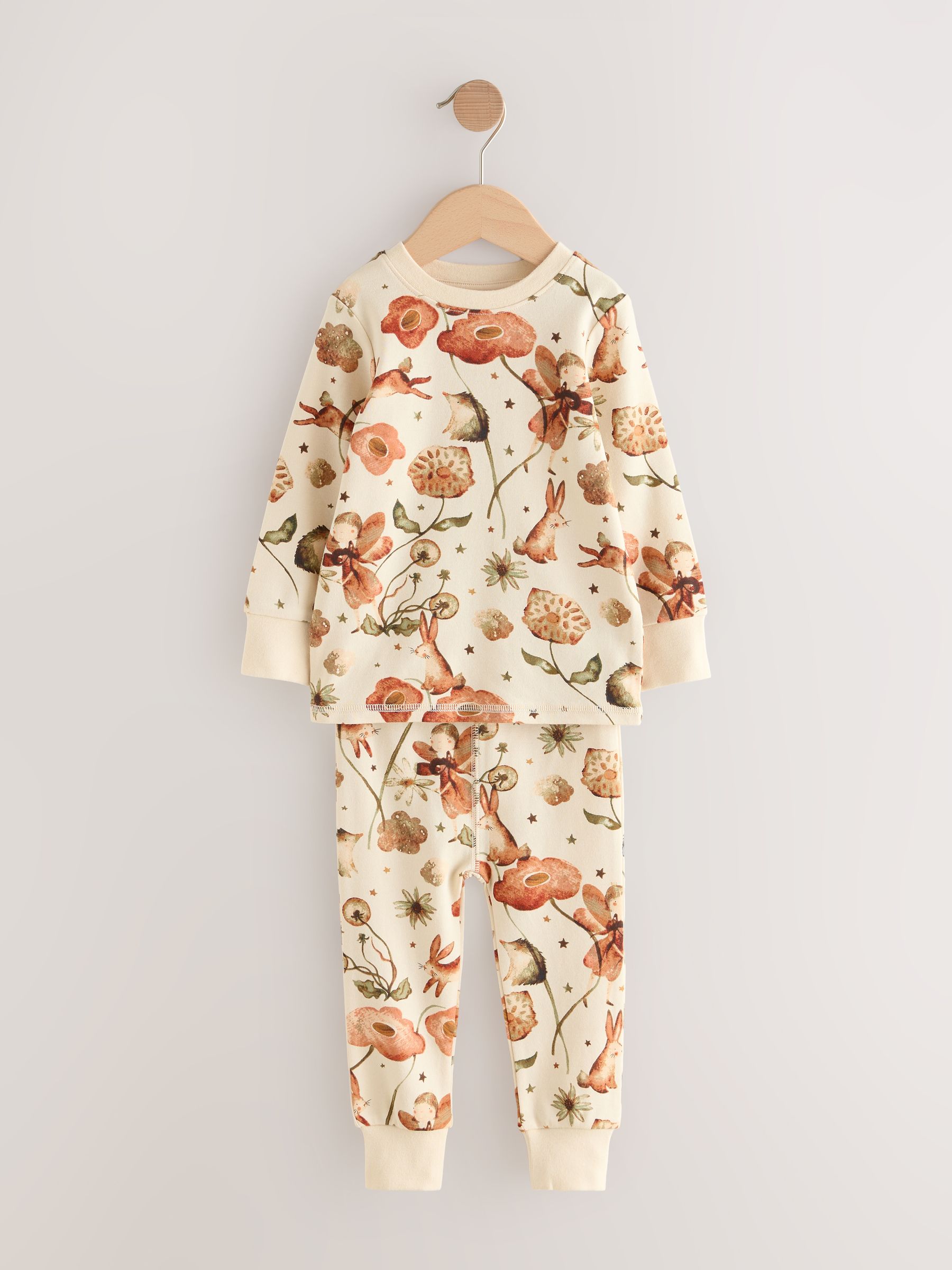 Roze/crème met konijnenapplicatie - Verpakking van 3 knusse pyjama's (9 mnd-9 jr)