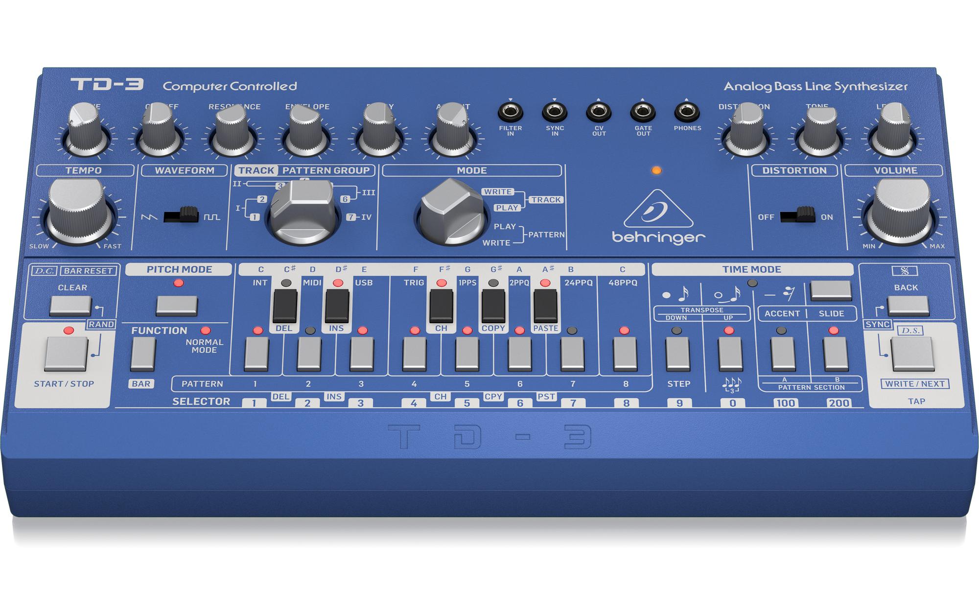Synthesizer Analog Bass Line TD-3-BU Blau<br>Analoger Bass Line Synthesizer