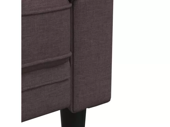 Canapé Chesterfield 2 places marron foncé tissu