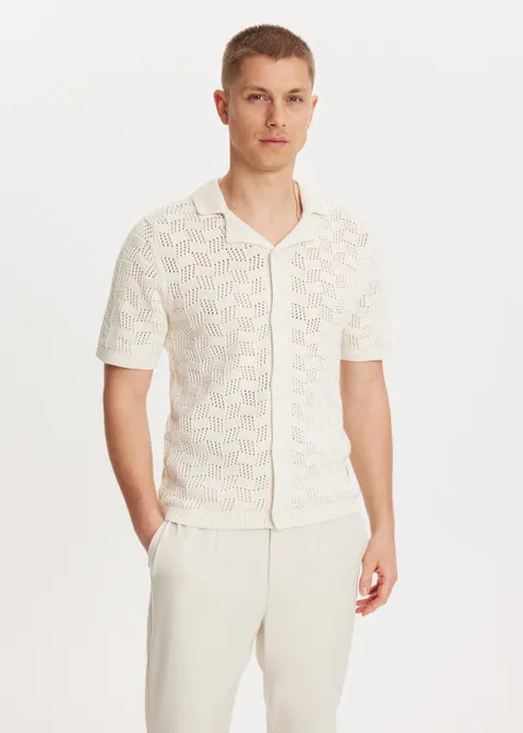 Gebreid vest met knopen off-white (ECRU)