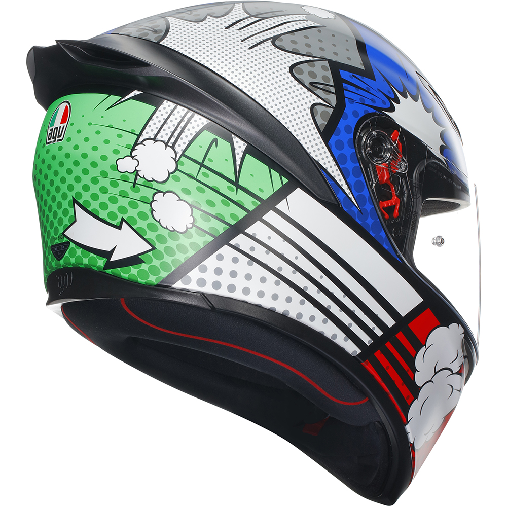 AGV - Casque K1 S Bang Gris / Bleu / Rouge / Vert