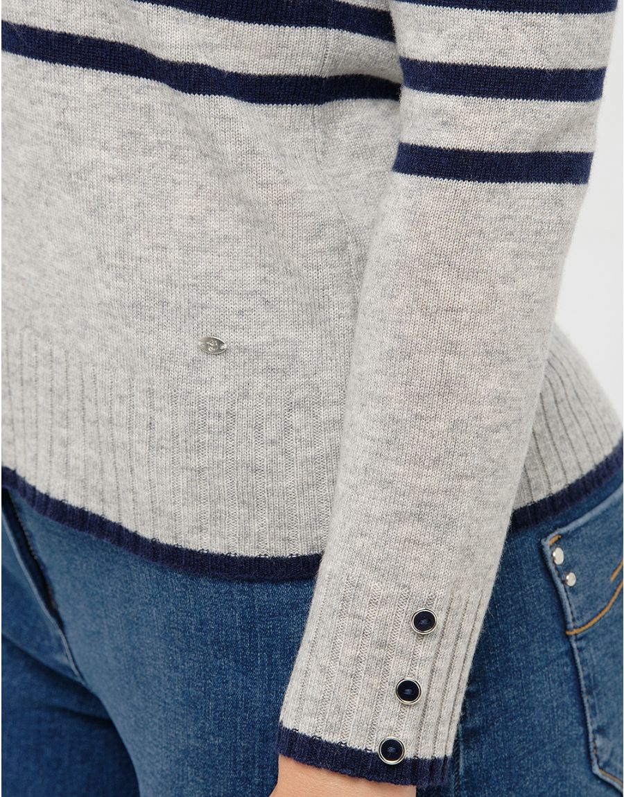 Pull rayé laine cachemire