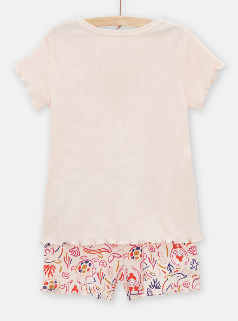 Pyjama nude imprimé fantaisie pour fille