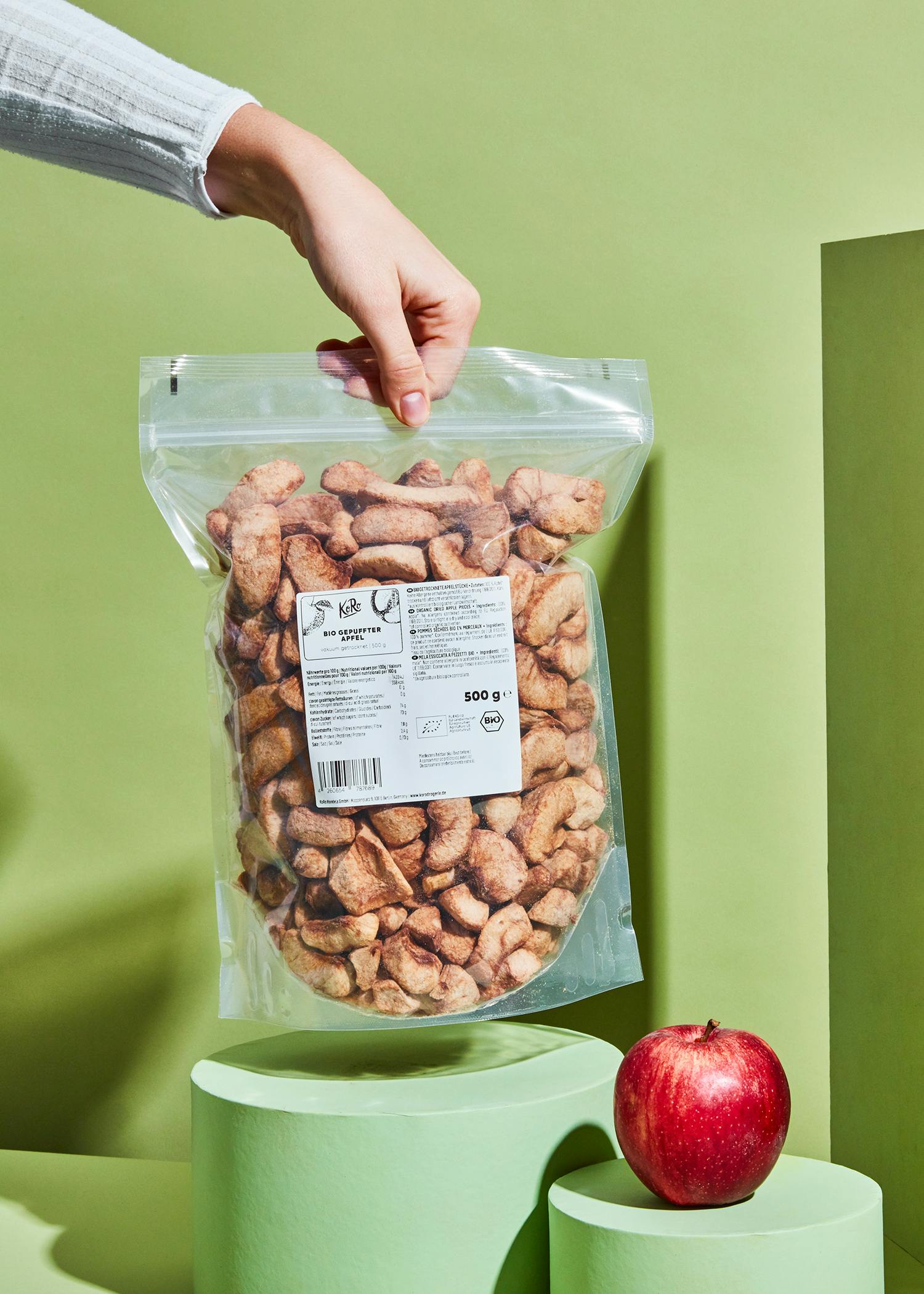 Gepuffter Bio Apfel 500 g