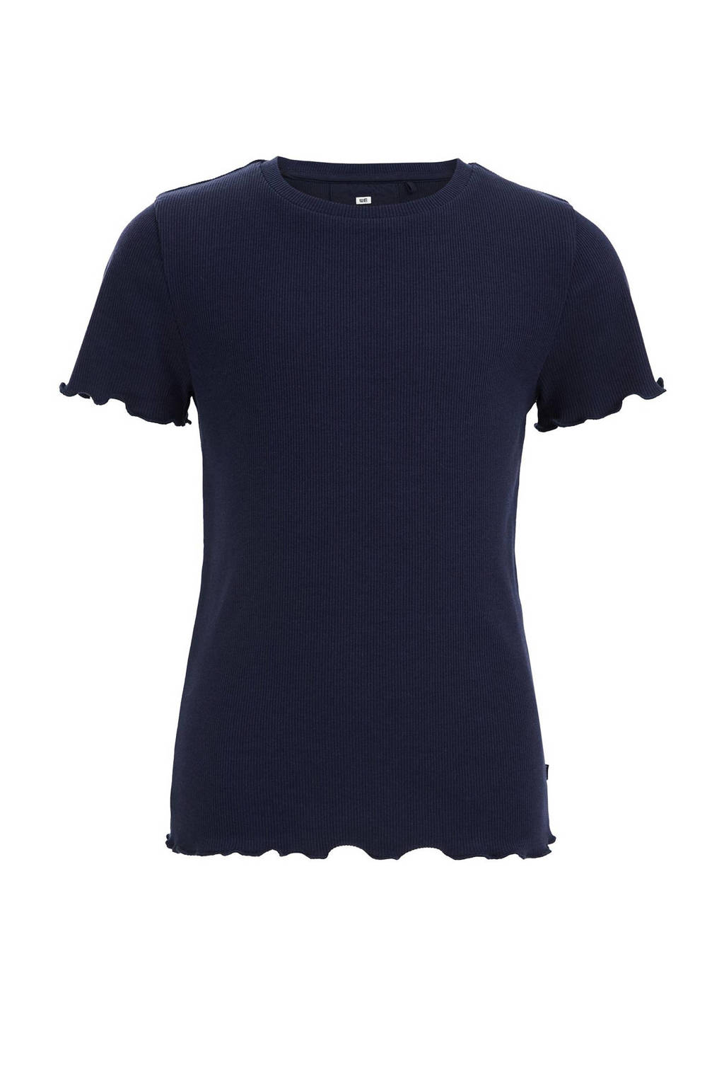 WE Fashion ribgebreid T-shirt blue nights