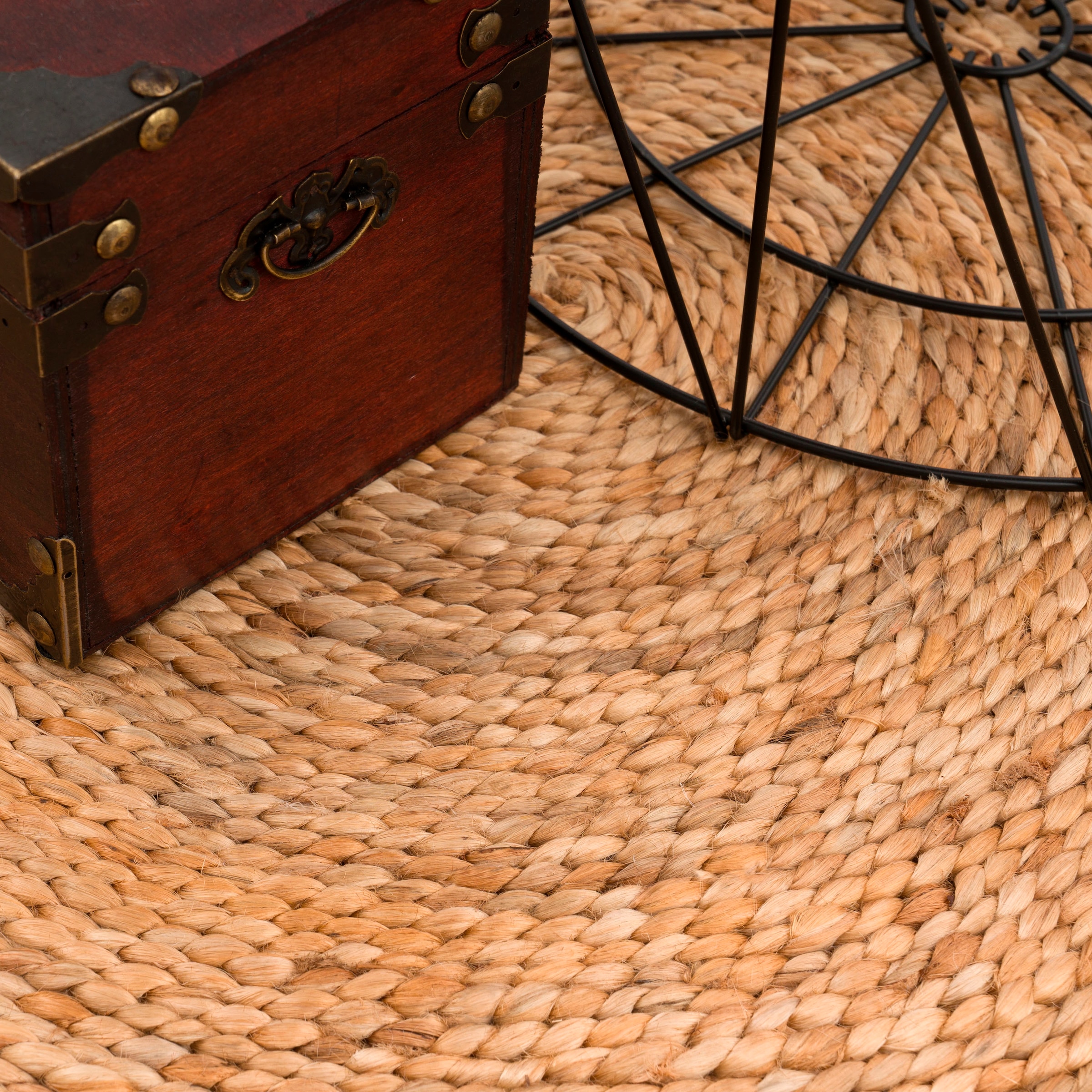 Paco Home Teppich »Viborg 597« rund 13 mm Höhe handgefertigter Natur-Teppich, Jute, Modern, Boho, Ethno