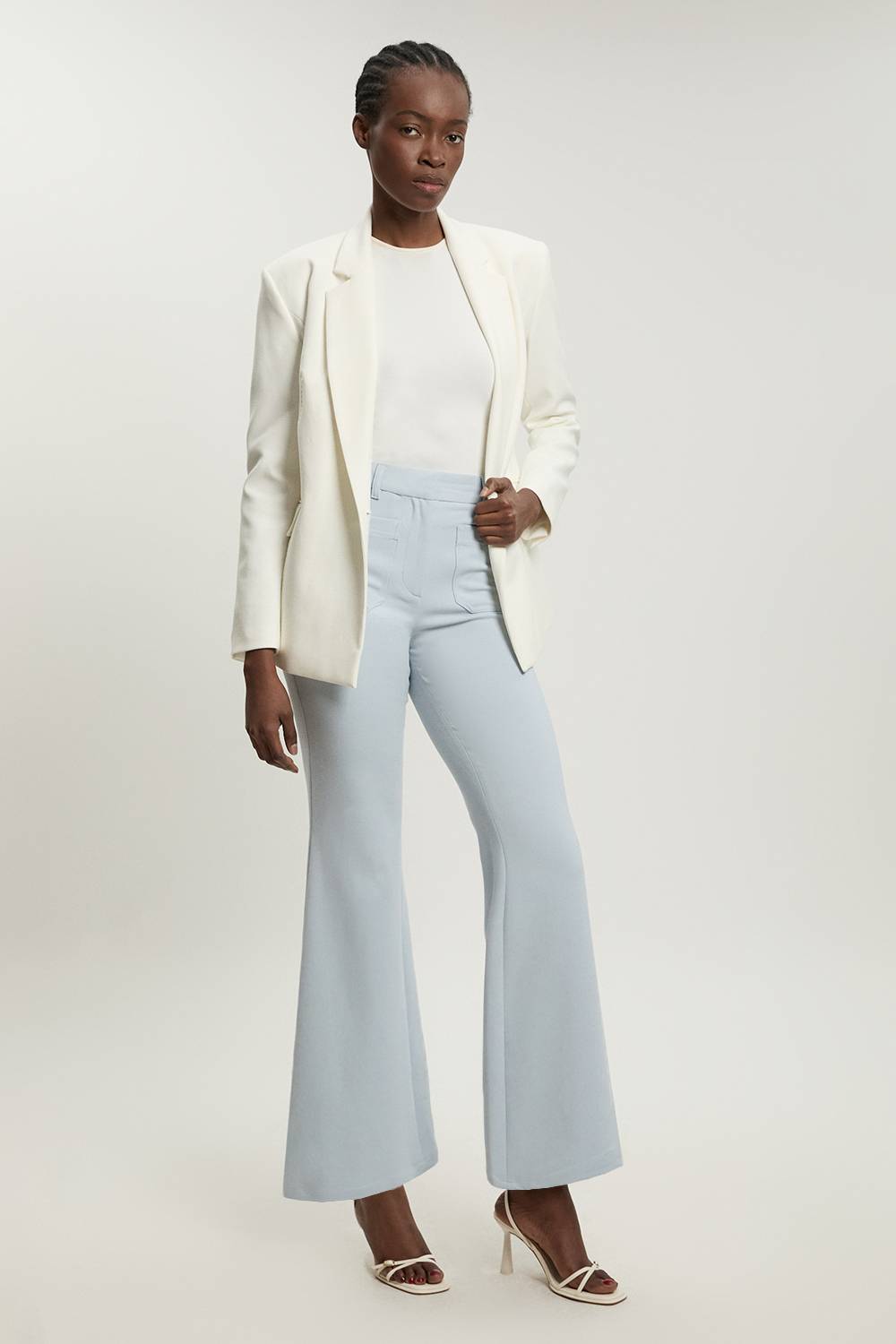 KarenMillen Pantalon Droit Petite À Poches En Tissu Stretch Compact