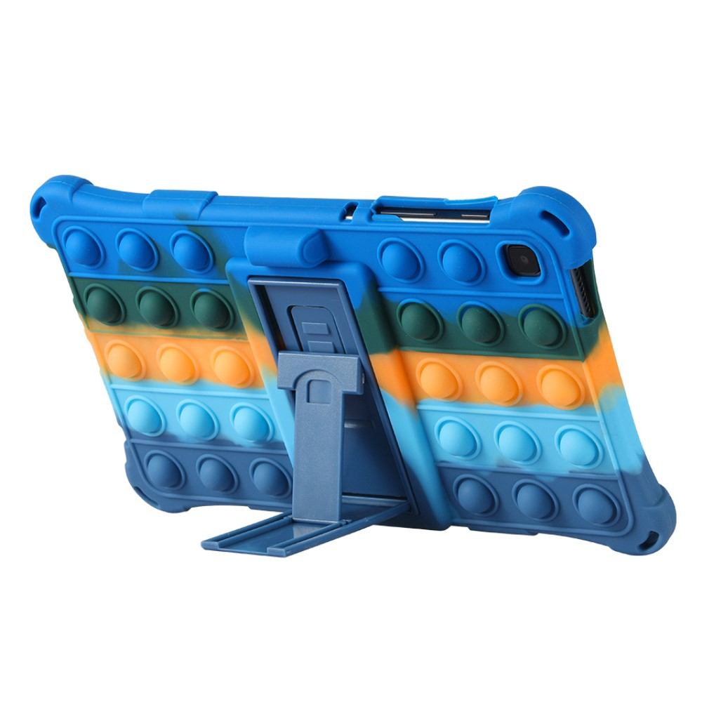 2in1 Samsung Galaxy Tab A7 Lite Silikon Bubbles Case Anti Stress Pop It Fidget Rückseite   Kickstand - Blau