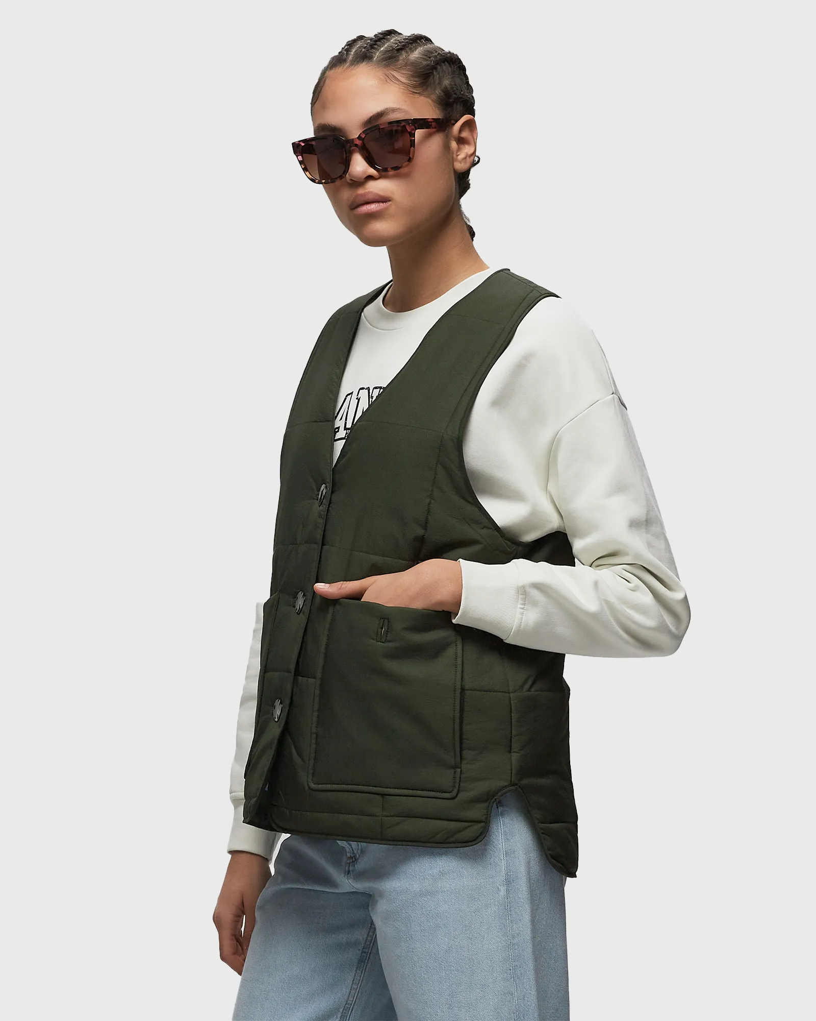 Ganni Quilt Boxy Vest