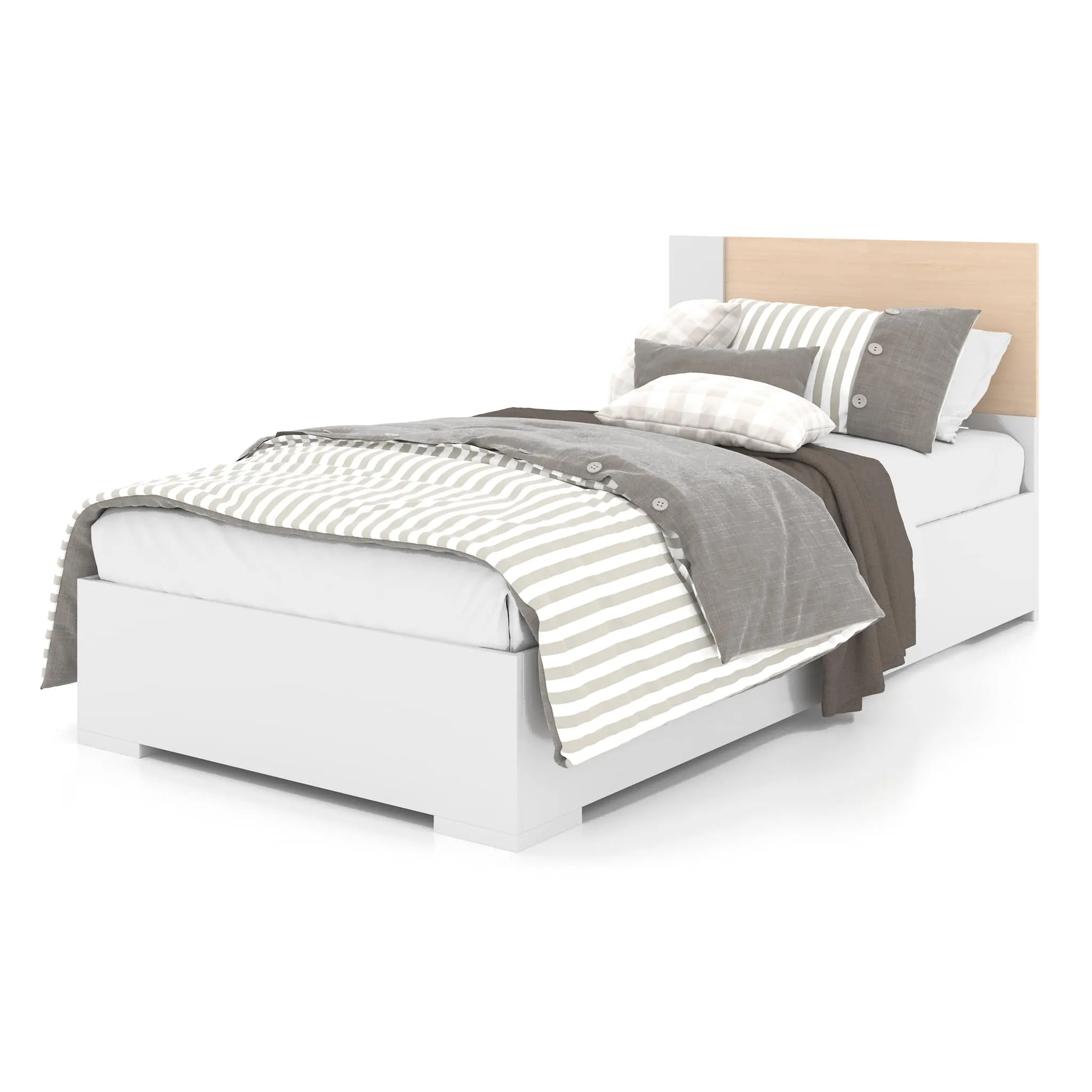 Meuble Meq Lit Simple - Blanc Naturel